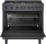 800 Series Dual Fuel Freestanding Range 36" Black Stainless Steel - (HDS8645U) - BOSCH