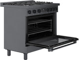 800 Series Dual Fuel Freestanding Range 36" Black Stainless Steel - (HDS8645U) - BOSCH
