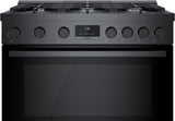 800 Series Dual Fuel Freestanding Range 36" Black Stainless Steel - (HDS8645U) - BOSCH
