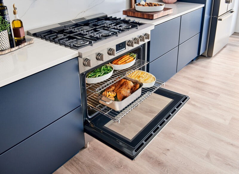 800 Series Dual Fuel Freestanding Range 36" Stainless Steel - (HDS8655U) - BOSCH