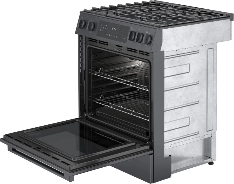 800 Series Gas Slide-in Range 30" Black - (HGI8046UC) - BOSCH