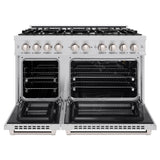 48 in. 6.7 cu. ft. Select Double Oven Gas Range with 8 Burner Cooktop - (HGR48) -