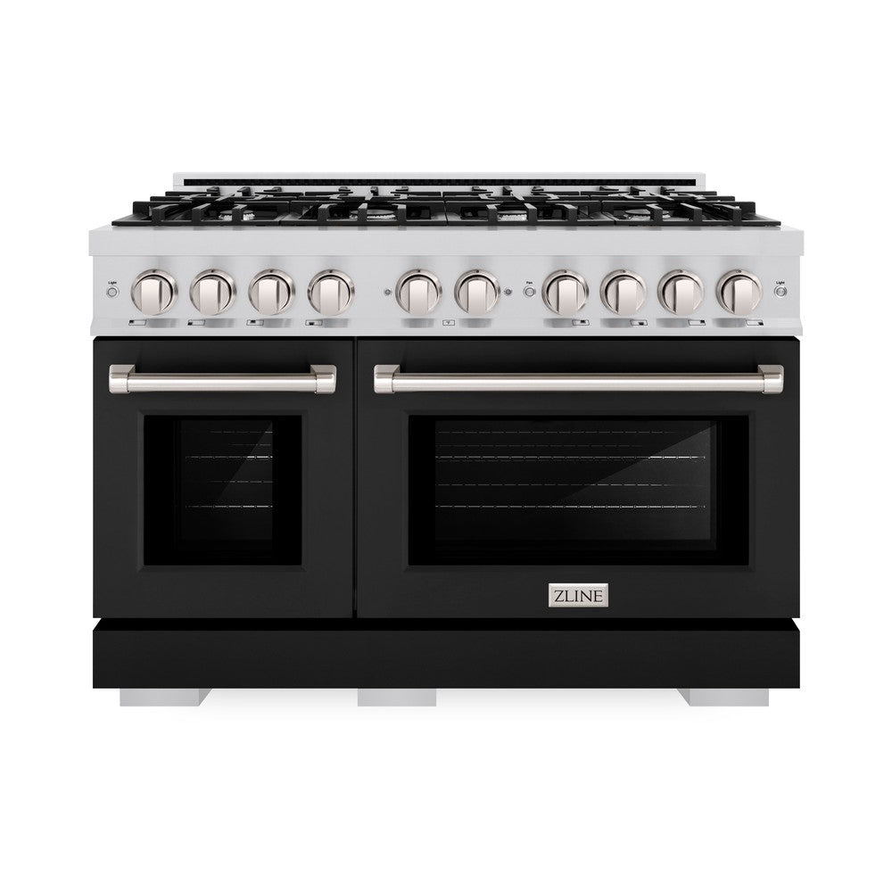 48 in. 6.7 cu. ft. Select Double Oven Gas Range with 8 Burner Cooktop - (HGRBLM48) -