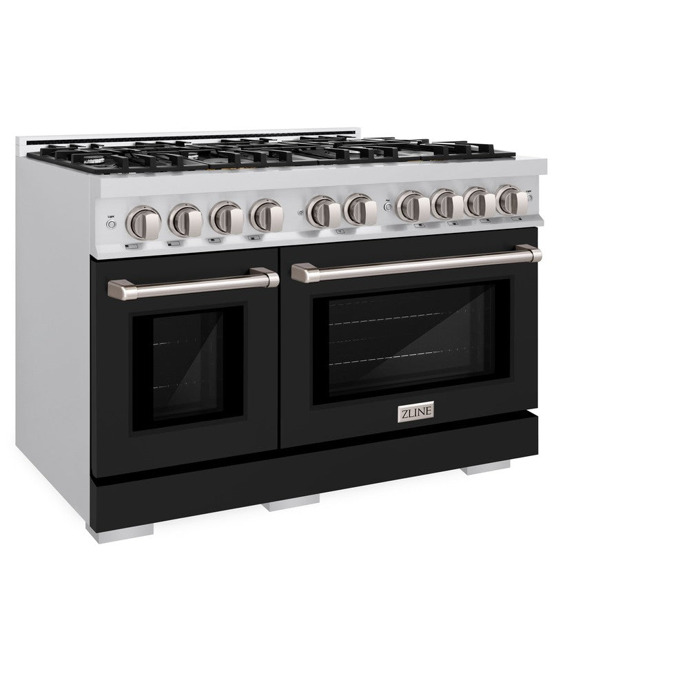 48 in. 6.7 cu. ft. Select Double Oven Gas Range with 8 Burner Cooktop - (HGRBLM48) -