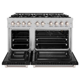 48 in. 6.7 cu. ft. Select Double Oven Gas Range with 8 Burner Cooktop - (HGRBLM48) -