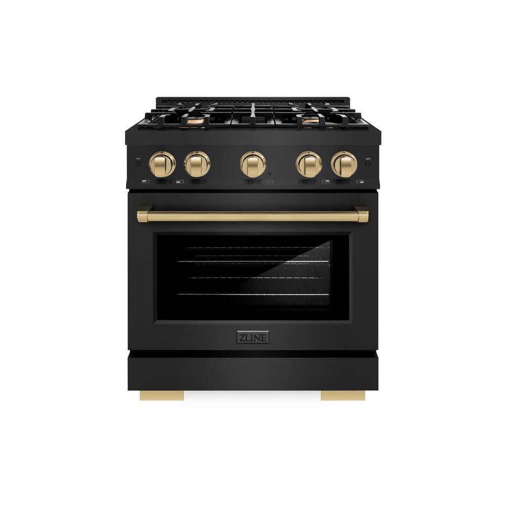 Autograph Edition 30 in. 4.2 cu. ft. Select Gas Range with 4 Burner Cooktop and Convection Gas Oven - (HGRBZ30CB) -