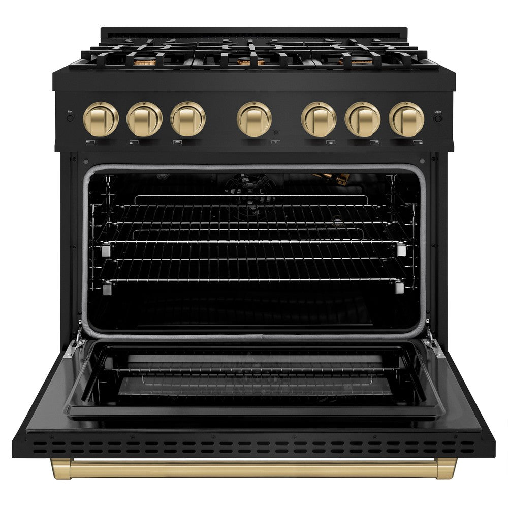 Autograph Edition 36 in. 5.2 cu. ft. Select Gas Range with 6 Burner Cooktop and Convection Gas Oven - (HGRBZ36CB) -