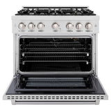 36 in. 5.2 cu. ft. Select Gas Range with 6 Burner Cooktop and Convection Gas Oven - (HGRS36) -