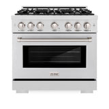 36 in. 5.2 cu. ft. Select Gas Range with 6 Burner Cooktop and Convection Gas Oven - (HGRS36) -