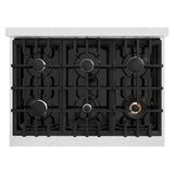 36 in. 5.2 cu. ft. Select Gas Range with 6 Burner Cooktop and Convection Gas Oven - (HGRS36) -