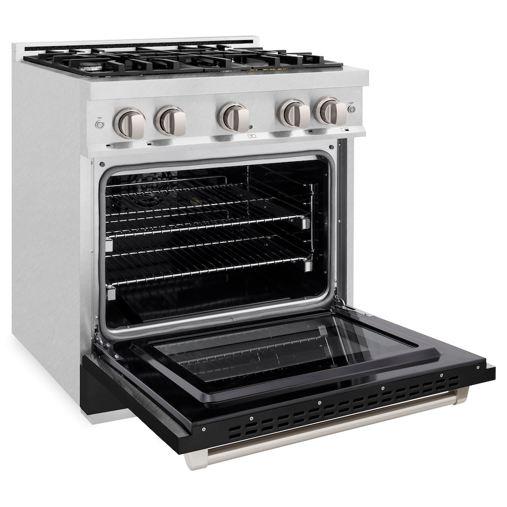 30 in. 4.2 cu. ft. Select Gas Range with 4 Burner Cooktop and Convection Gas Oven - (HGRSBLM30) -