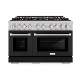 48 in. 6.7 cu. ft. Select Double Oven Gas Range with 8 Burner Cooktop - (HGRSBLM48) -