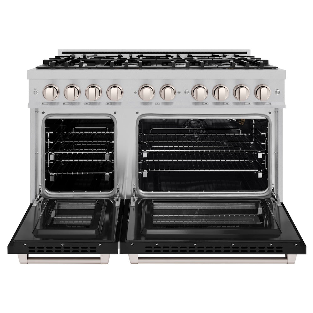 48 in. 6.7 cu. ft. Select Double Oven Gas Range with 8 Burner Cooktop - (HGRSBLM48) -