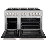 48 in. 6.7 cu. ft. Select Double Oven Gas Range with 8 Burner Cooktop - (HGRSBLM48) -