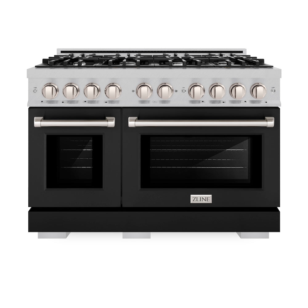 48 in. 6.7 cu. ft. Select Double Oven Gas Range with 8 Burner Cooktop - (HGRSBLM48) -