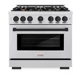 Autograph Edition 36 in. 5.2 cu. ft. Select Gas Range with 6 Burner Cooktop and Convection Gas Oven - (HGRSZ36MB) -