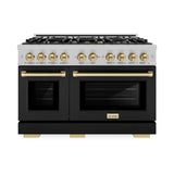 Autograph Edition 48 in. 6.7 cu. ft. Select Double Oven Gas Range with 8 Burner Cooktop - (HGRSZBLM48CB) -