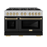 Autograph Edition 48 in. 6.7 cu. ft. Select Double Oven Gas Range with 8 Burner Cooktop - (HGRSZBLM48CB) -