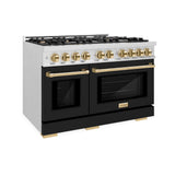 Autograph Edition 48 in. 6.7 cu. ft. Select Double Oven Gas Range with 8 Burner Cooktop - (HGRSZBLM48G) -