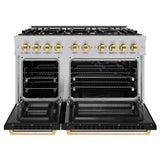 Autograph Edition 48 in. 6.7 cu. ft. Select Double Oven Gas Range with 8 Burner Cooktop - (HGRSZBLM48G) -