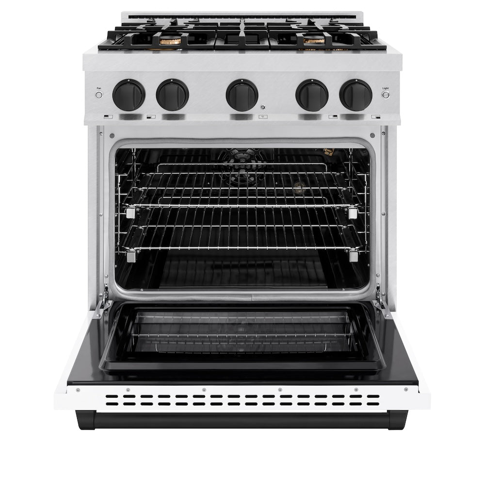 Autograph Edition 30 in. 4.2 cu. ft. Select Gas Range with 4 Burner Cooktop and Convection Gas Oven - (HGRSZWM30MB) -