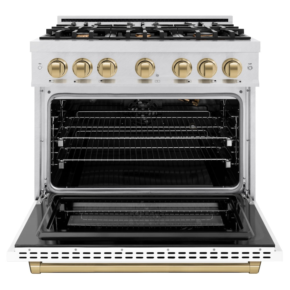 Autograph Edition 36 in. 5.2 cu. ft. Select Gas Range with 6 Burner Cooktop and Convection Gas Oven - (HGRSZWM36CB) -