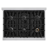36 in. 5.2 cu. ft. Select Gas Range with 6 Burner Cooktop and Convection Gas Oven - (HGRWM36) -