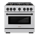 Autograph Edition 36 in. 5.2 cu. ft. Select Gas Range with 6 Burner Cooktop and Convection Gas Oven - (HGRZ36MB) -