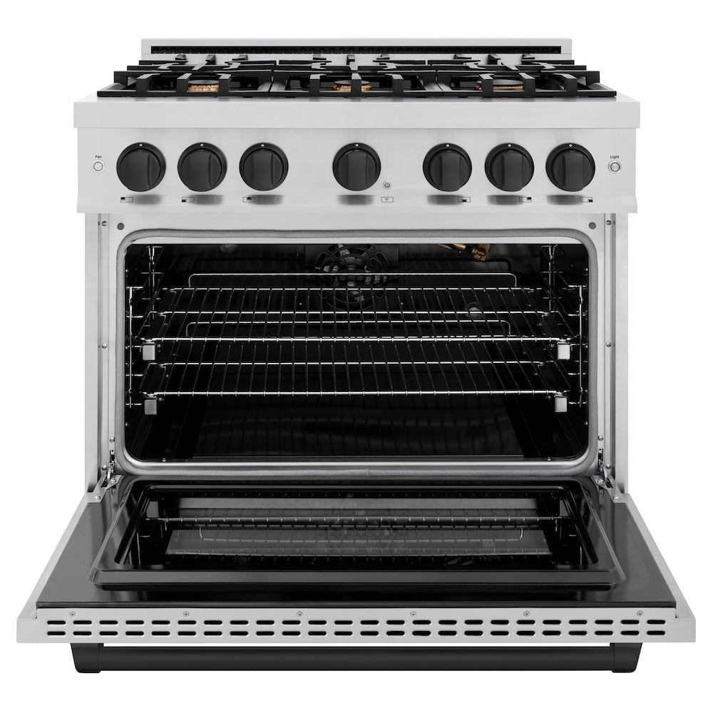 Autograph Edition 36 in. 5.2 cu. ft. Select Gas Range with 6 Burner Cooktop and Convection Gas Oven - (HGRZ36MB) -