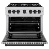 Autograph Edition 36 in. 5.2 cu. ft. Select Gas Range with 6 Burner Cooktop and Convection Gas Oven - (HGRZ36MB) -