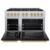 Autograph Edition 48 in. 6.7 cu. ft. Select Double Oven Gas Range with 8 Burner Cooktop - (HGRZBLM48CB) -