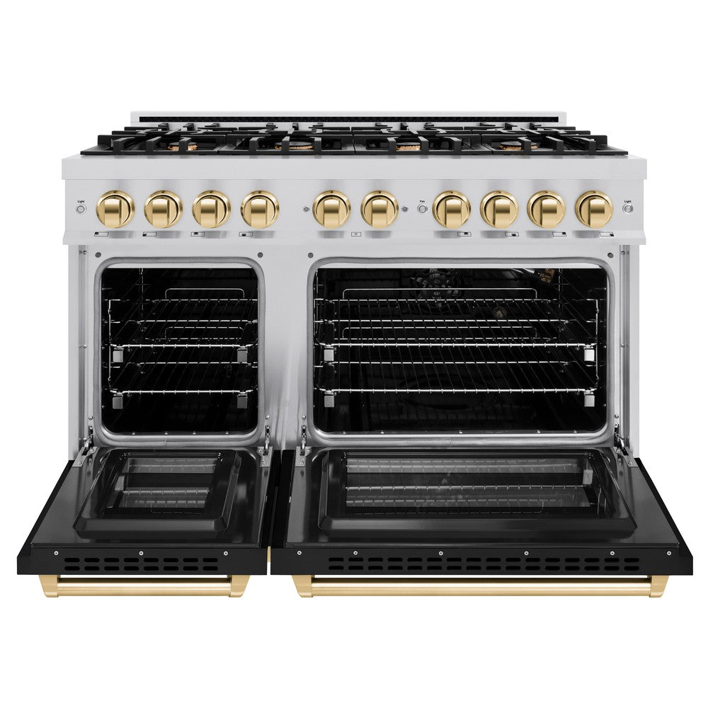 Autograph Edition 48 in. 6.7 cu. ft. Select Double Oven Gas Range with 8 Burner Cooktop - (HGRZBLM48G) -