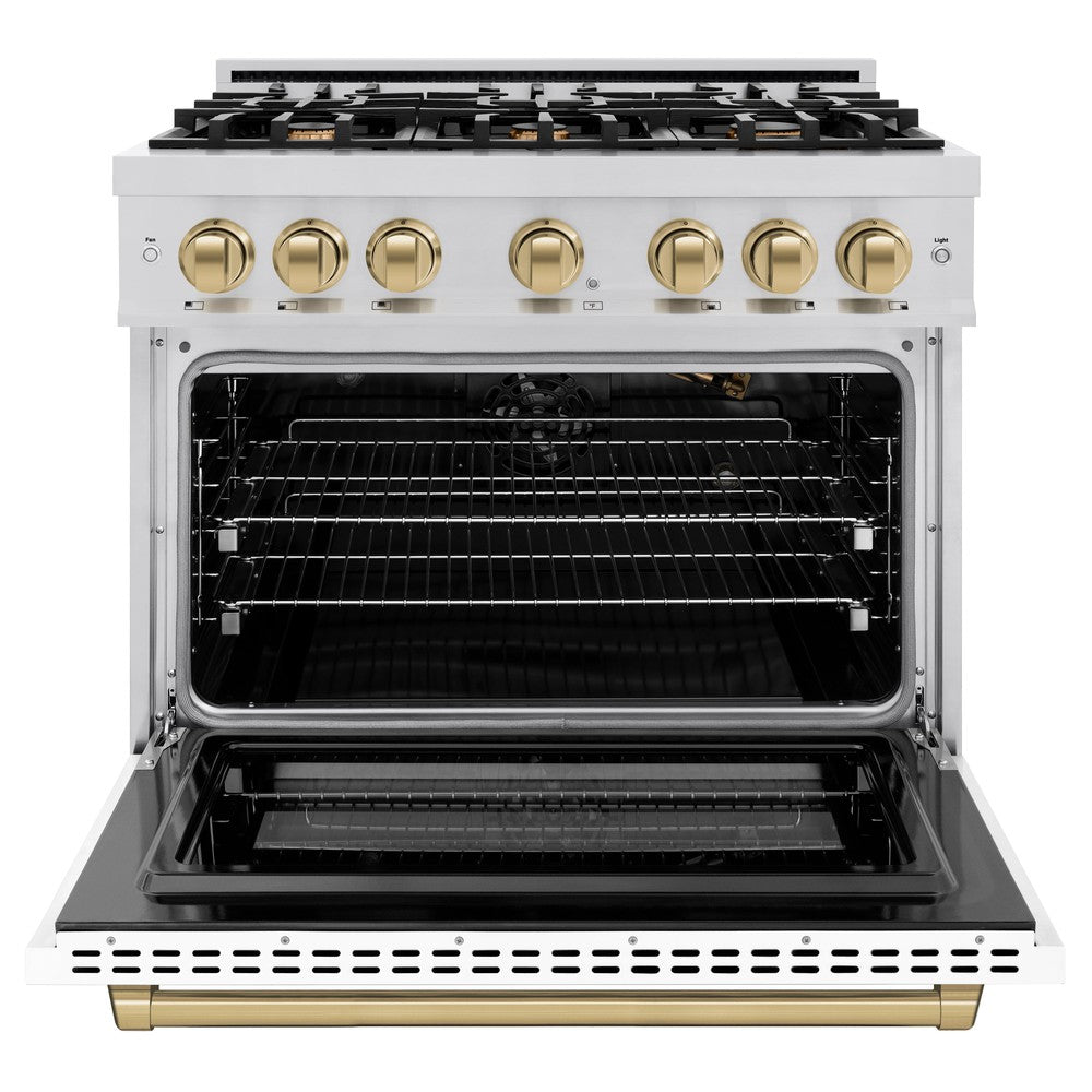 Autograph Edition 36 in. 5.2 cu. ft. Select Gas Range with 6 Burner Cooktop and Convection Gas Oven - (HGRZWM36CB) -