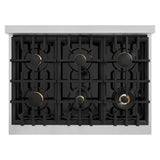Autograph Edition 36 in. 5.2 cu. ft. Select Gas Range with 6 Burner Cooktop and Convection Gas Oven - (HGRZWM36CB) -