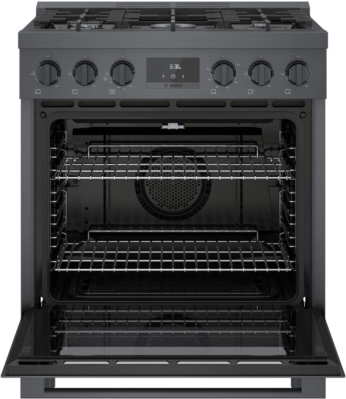 800 Series Gas Freestanding Range 30" Black Stainless Steel - (HGS8045UC) - BOSCH