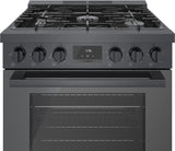 800 Series Gas Freestanding Range 30" Black Stainless Steel - (HGS8045UC) - BOSCH