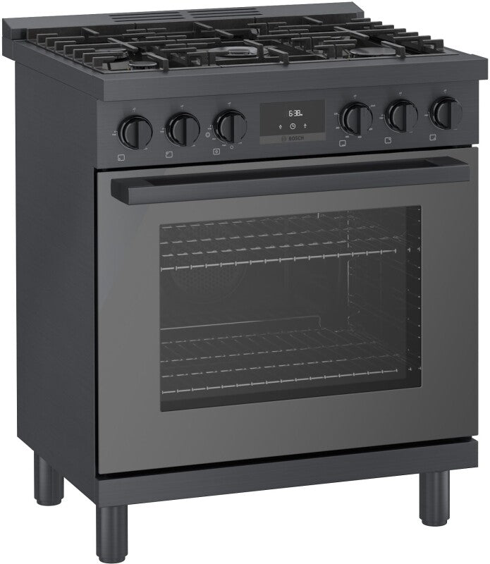 800 Series Gas Freestanding Range 30" Black Stainless Steel - (HGS8045UC) - BOSCH