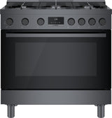 800 Series Gas Freestanding Range 36" Black Stainless Steel - (HGS8645UC) - BOSCH