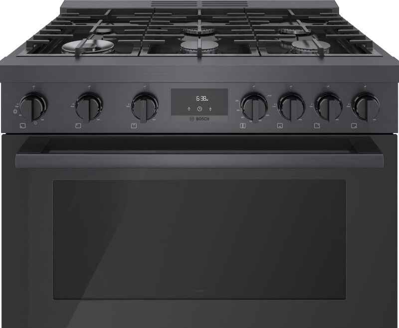 800 Series Gas Freestanding Range 36" Black Stainless Steel - (HGS8645UC) - BOSCH