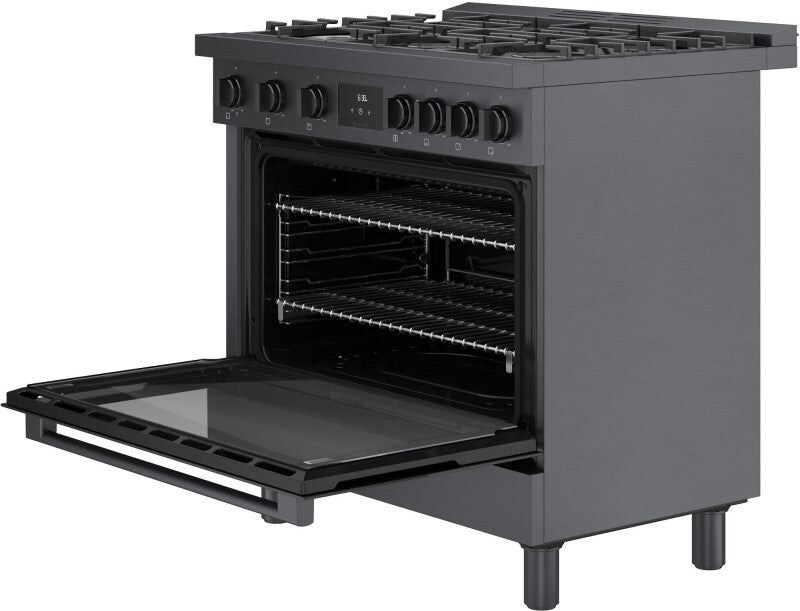 800 Series Gas Freestanding Range 36" Black Stainless Steel - (HGS8645UC) - BOSCH