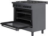 800 Series Gas Freestanding Range 36" Black Stainless Steel - (HGS8645UC) - BOSCH