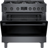 800 Series Gas Freestanding Range 36" Black Stainless Steel - (HGS8645UC) - BOSCH