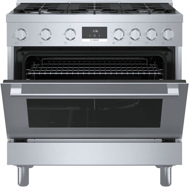 800 Series Gas Freestanding Range 36" Stainless Steel - (HGS8655UC) - BOSCH