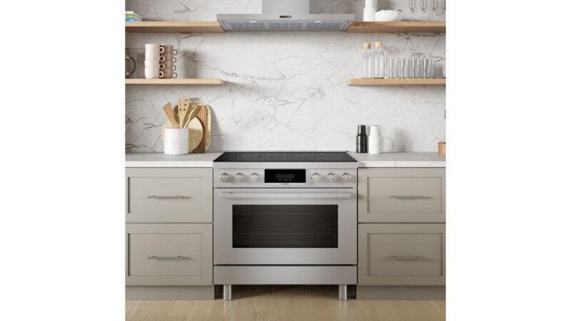 800 Series Induction freestanding range 36" Stainless Steel - (HIS8655U) - BOSCH