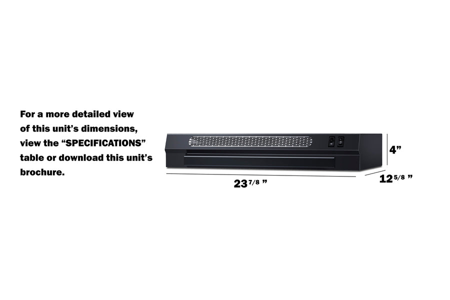 24" Wide Under Cabinet Range Hood (PTC) - (HRTX24BPTC)