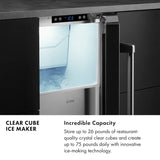 ZLINE 15 in. Touchstone Clear Cube Ice Maker with Drain Pump and Panel Ready Door (ICCDP-15) - (ICCDP15) -