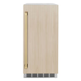 ZLINE Autograph Edition 15 in. Touchstone Clear Cube Ice Maker with Drain Pump and Panel Ready Door with Champagne Bronze Handle (ICCDPZ-15-CB) - (ICCDPZ15CB) -