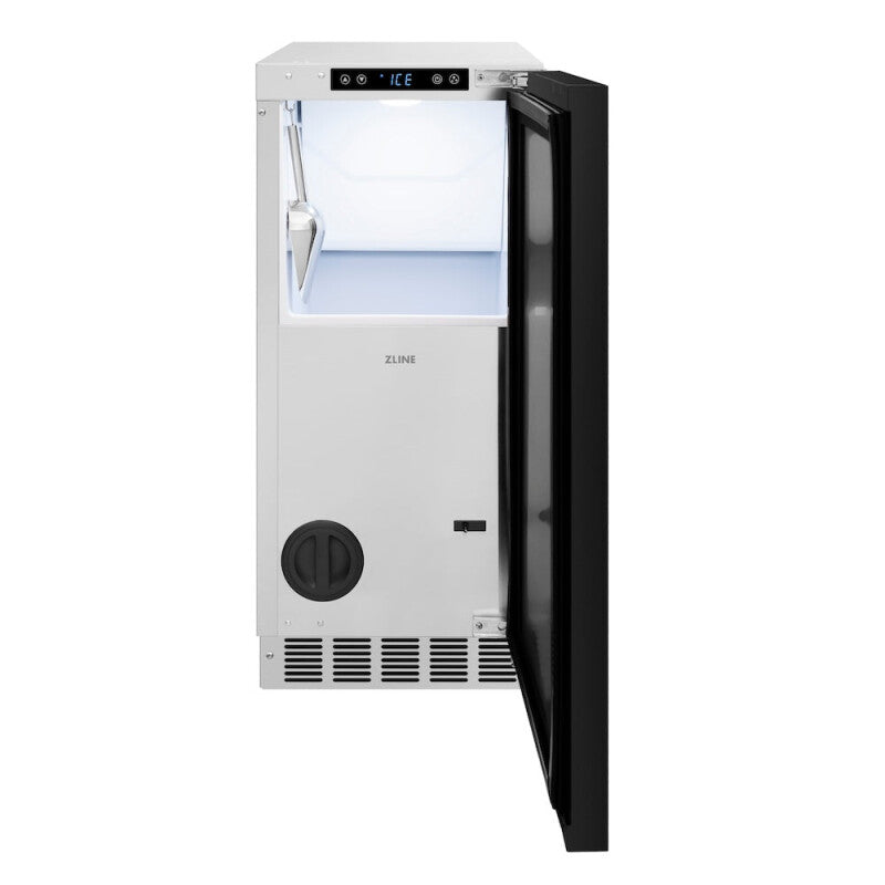 ZLINE Autograph Edition 15 in. Touchstone Clear Cube Ice Maker with Drain Pump and Panel Ready Door with Champagne Bronze Handle (ICCDPZ-15-CB) - (ICCDPZ15CB) -