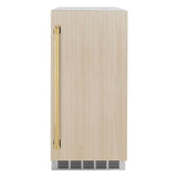 ZLINE Autograph Edition 15 in. Touchstone Clear Cube Ice Maker with Drain Pump and Panel Ready Door with Polished Gold Handle (ICCDPZ-15-G) - (ICCDPZ15G) -