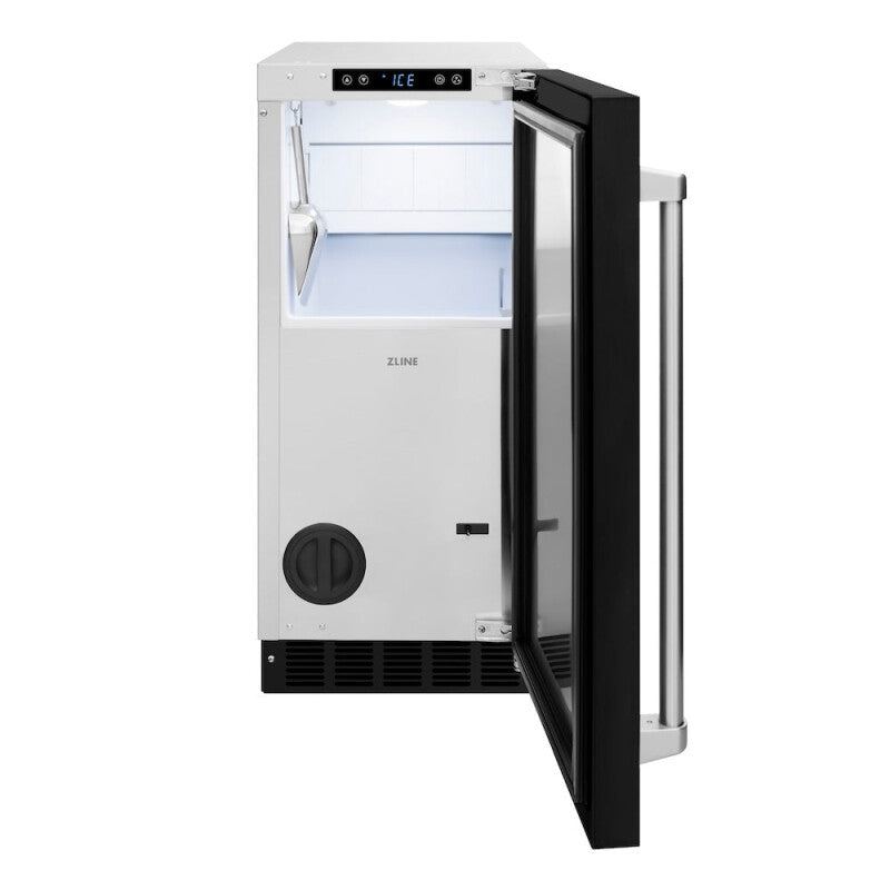 15 in. Touchstone Gourmet Ice Maker with Drain Pump and Black Matte Door - (IGMDBLM15) -